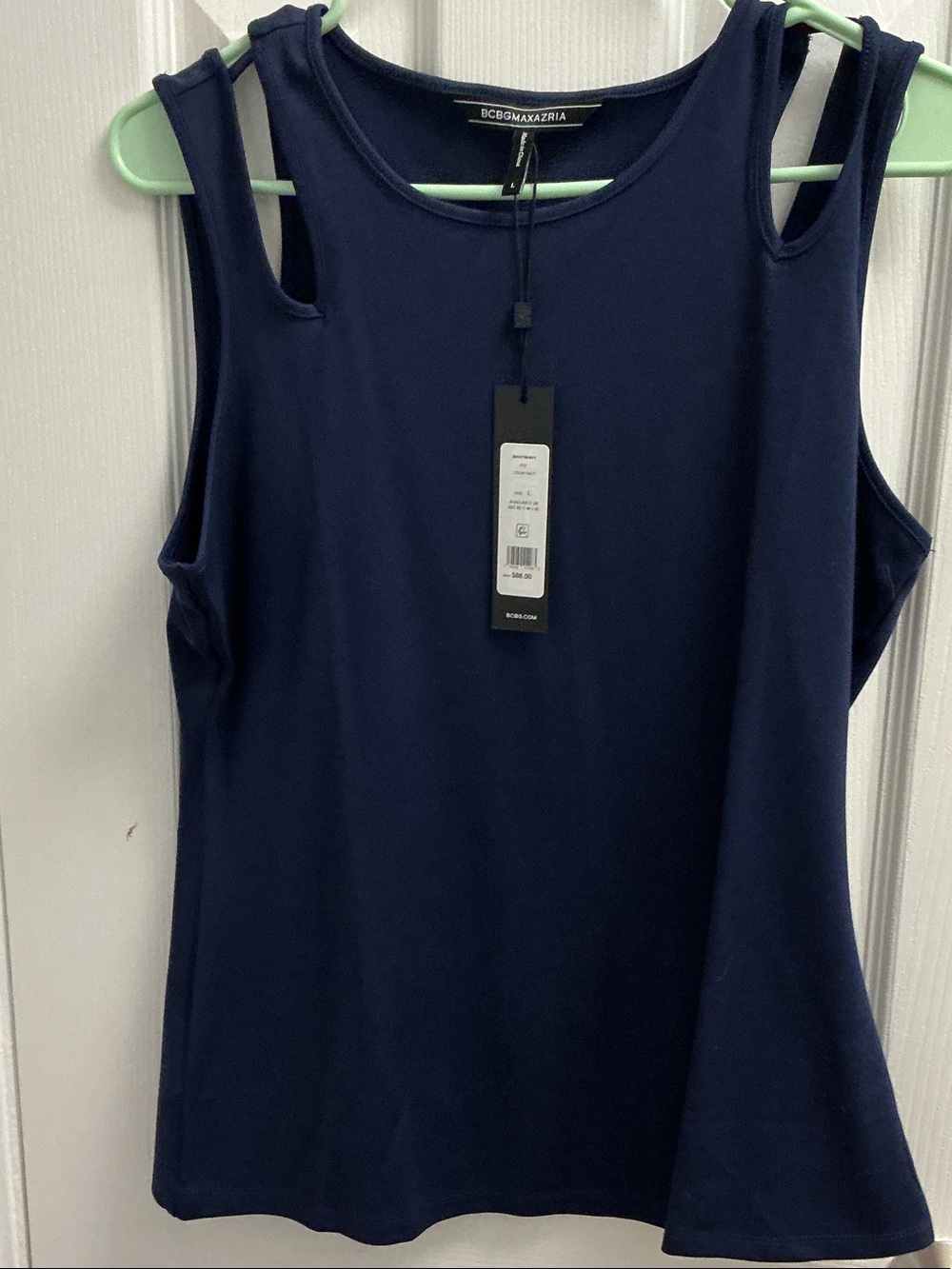 BCBGMaxAzria Navy Blue Double-Strap Tank Top